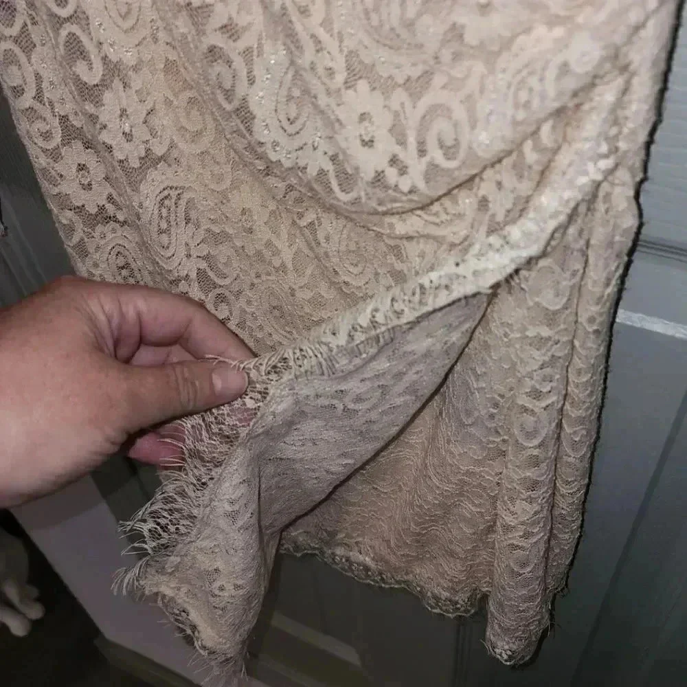 NWT Free People Pearl Lace Long Sleeve Romantic Date Night Mini Dress Women's XS